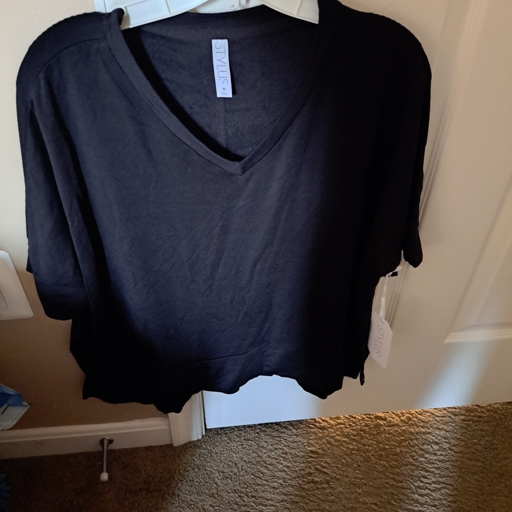 Stylus Oversized Women's Tee and Fashion shorts two front & back pockets NWT - Picture 3 of 5